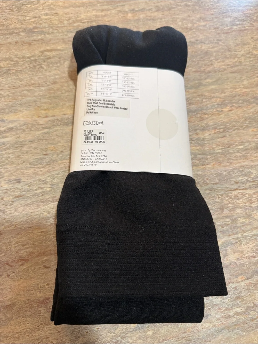 Maurices Black Fleece-Lined Tights